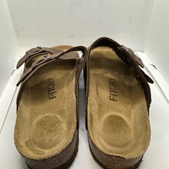 Tan Slip-On Sandals with Adjustable Buckles - Picture 4 of 5